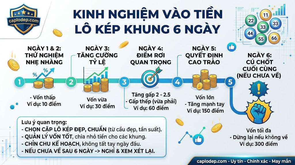 Kinh nghiệm vào tiền lô kép khung 6 ngày